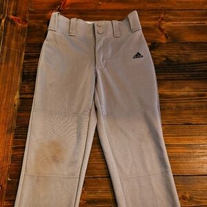 Boys Adidas Baseball Pants, Gray, XS